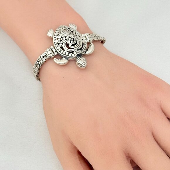Bali Legacy Sterling Silver Turtle Double Chain Bracelet - NWT - Picture 2 of 9